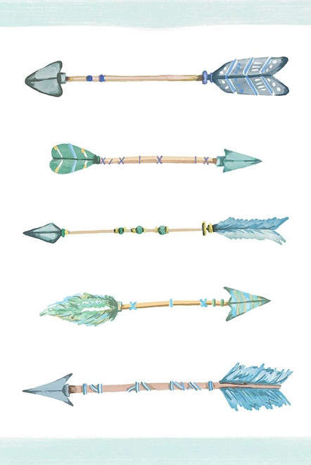 Boho Arrows Blue Poster Print by Alicia Vidal
