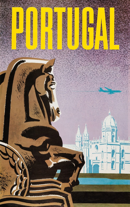 During the heyday of airline travel of the 1950's and 1960's, a series of travel posters were issued to entice travelers to exotic destinations.  This is one a series of posters from a now defunct airline.  Art by David Klein. Poster Print by David K