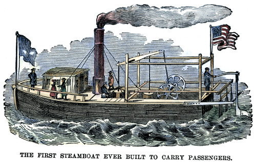 Fitch'S Steamboat, C1790. /Njohn Fitch'S Third Steamboat, The 'Experiment,' Which Began Regular Passenger Service Between Philadelphia And Burlington, New Jersey, In 1790. Color Engraving, 19Th Century. Poster Print by Granger Collection - Item # VAR