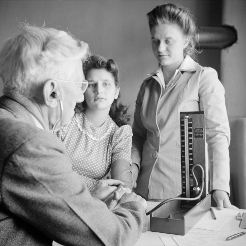 New Mexico: Health Clinic. /Ndr. Werner Onstine Examining A Patient At A Clinic Operated By The Taos County Cooperative Health Association Near Questa, New Mexico. Photograph By John Collier, 1943. Poster Print by Granger Collection - Item # VARGRC03