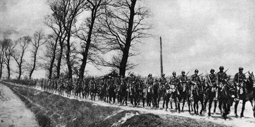World War I: Cavalry, 1918. /Nsquadron Of Belgian Cavalry Riding To Join Their Comrades In The Offensive That Started The Retreat Of The German Army From The Belgian Seacoast In 1918. Photograph. Poster Print by Granger Collection - Item # VARGRC0407