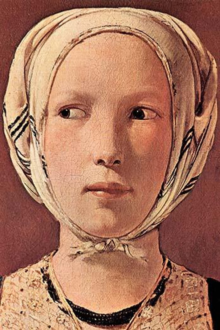 Portrait of a Woman's Head.  High quality vintage art reproduction by Buyenlarge.  One of many rare and wonderful images brought forward in time.  I hope they bring you pleasure each and every time you look at them. Poster Print by LaTour - Item # VA