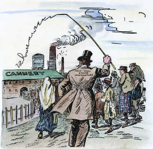 Cartoon: Suffrage, 1915. /N'Until Women Vote.' American Cartoon Suggesting That Women'S Suffrage Will Bring An End To Intolerable Working Conditions, Such As A 72-Hour Work Week, And Child Labor. Cartoon By Rollin Kirby, 1915. Poster Print by Granger