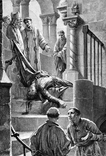 Thomas _ Becket (C1118-1170). /Nenglish Prelate. Monks At Canterbury Cathedral With The Body Of St. Thomas � Becket, Following His Murder By Knights From The Court Of King Henry Ii, 29 December 1170. Wood Engraving, 19Th Century, After Edouard Zier. Thomas _ Becket (C1118-1170). /Nenglish Prelate. Monks At Canterbury Cathedral With The Body Of St. Thomas � Becket, Following His Murder By Knights From The Court Of King Henry Ii, 29 December 1170. Wood Engraving, 19Th Century, After Edouard Zier.