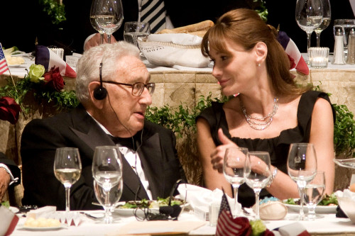 Henry Kissinger, Carla Bruni-Sarkozy In Attendance For Appeal Of Conscience Foundation'S 2008 World Statesman Award Ceremony, Waldorf-Astoria Hotel, New York, Ny, September 23, 2008. Photo By Jason SmithEverett Collection Celebrity ( - Item # VAREVC0