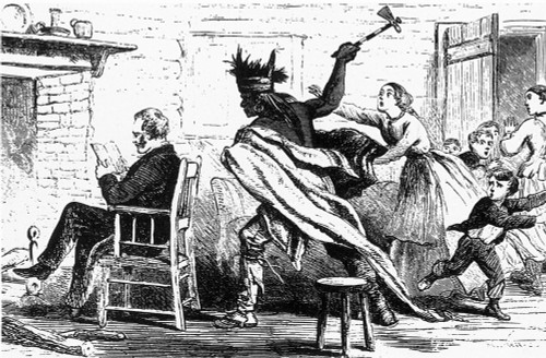 Marcus Whitman (1802-1847). /Namerican Missionary And Pioneer. The Murder Of Marcus Whitman During A Raid On His Missionary Settlement By Cayuse Native Americans, November 1847. Wood Engraving, 19Th Century. Poster Print by Granger Collection - Item