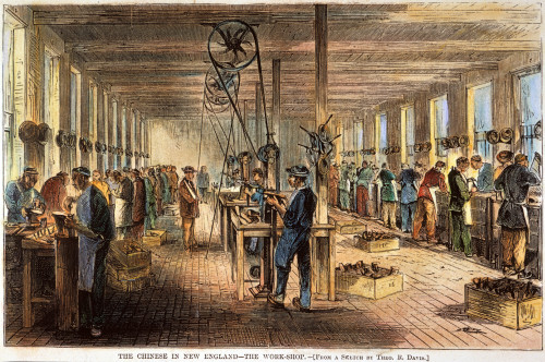 Chinese Workers, 1870. /Nchinese Immigrants In A North Adams, Massachusetts, Shoe Factory, Where They Were Hired In 1870 To Replace Striking Workers. Wood Engraving From A Contempoary American Newspaper. Poster Print by Granger Collection - Item # VA