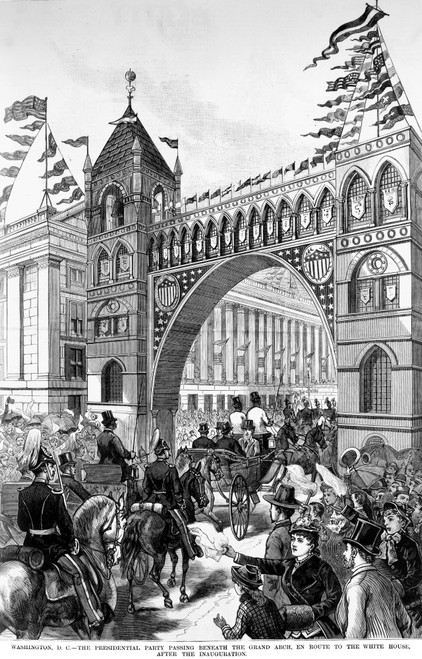 Garfield Inauguration, 1881. /Nthe Procession To The White House After The Inauguration Of James A. Garfield As 20Th President Of The United States On 4 March 1881. Wood Engraving From A Contemporary Newspaper. Poster Print by Granger Collection - It