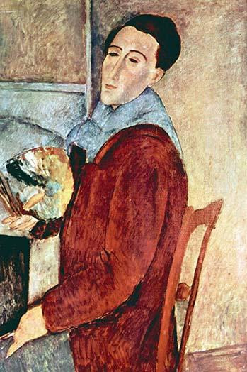 Self Portrait   .  High quality vintage art reproduction by Buyenlarge.  One of many rare and wonderful images brought forward in time.  I hope they bring you pleasure each and every time you look at them. Poster Print by Amadeo  Modigliani - Item #