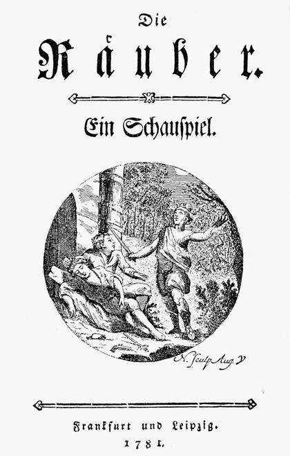 Friedrich Schiller /N(1759-1805). Johann Christoph Friedrich Von Schiller. German Poet And Playwright. Title Page From The First Edition, 1781, Of Schiller'S First Play 'Die Rauber' (The Robbers). Poster Print by Granger Collection - Item # VARGRC005