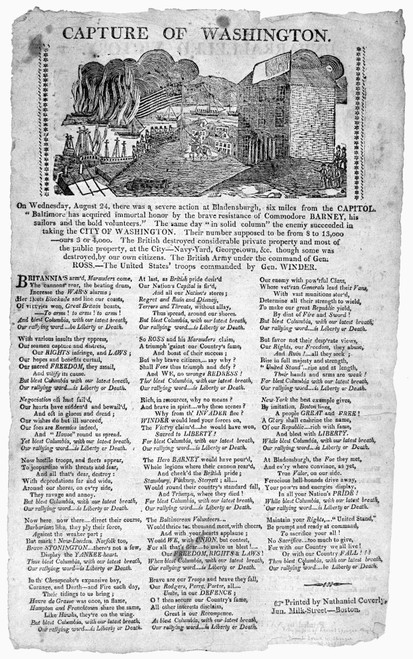 War Of 1812: Broadside. /Namerican Broadside Printed At Boston, Massachusetts, Following The British Capture Of Washington, D.C., During The War Of 1812, 24 August 1814, Reporting News Of This Event With Comments In Verse. Poster Print by Granger Col