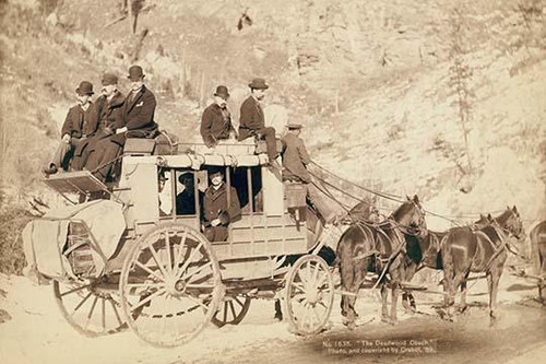 The Deadwood Coach.  High quality vintage art reproduction by Buyenlarge.  One of many rare and wonderful images brought forward in time.  I hope they bring you pleasure each and every time you look at them. Poster Print by John C.H. Grabill - Item #