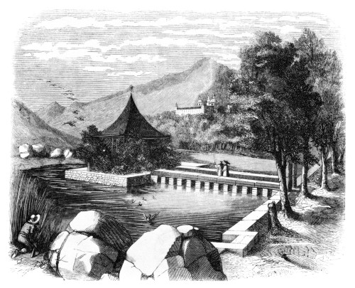 Escorial: La Granjilla. /Nla Granjilla De La Fresneda, A Royal Hunting Lodge And Monastic Retreat Near The Escorial Palace And Monastery. Wood Engraving From 'Historia Descriptiva,' By Antonio Rotondo, C1860. Poster Print by Granger Collection - Item