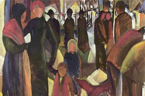 Resignation at the Polls.  High quality vintage art reproduction by Buyenlarge.  One of many rare and wonderful images brought forward in time.  I hope they bring you pleasure each and every time you look at them. Poster Print by August Macke - Item