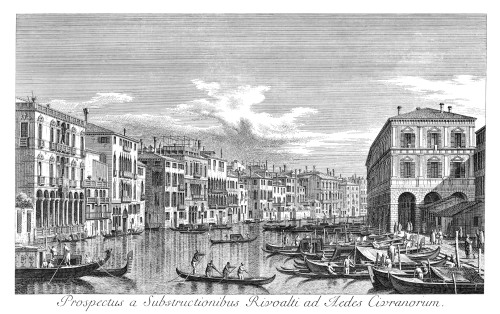 Venice: Grand Canal, 1735. /Nthe Grand Canal In Venice, Italy, Looking South-East From The Palazzo Michiel Dalle Colonne To The Fondaco Dei Tedeschi. Engraving, 1735, By Antonio Visentini After Canaletto. Poster Print by Granger Collection - Item # V Venice: Grand Canal, 1735. /Nthe Grand Canal In Venice, Italy, Looking South-East From The Palazzo Michiel Dalle Colonne To The Fondaco Dei Tedeschi. Engraving, 1735, By Antonio Visentini After Canaletto. Poster Print by Granger Collection - Item # V