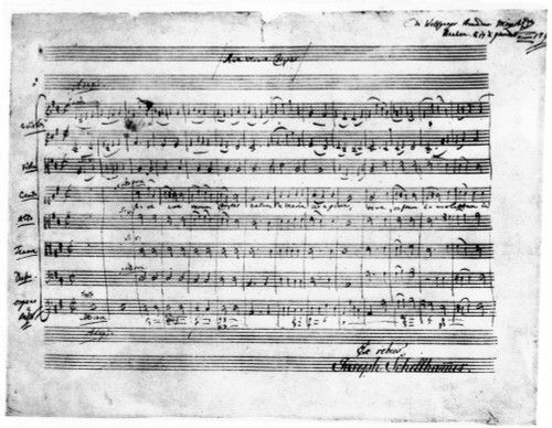 Wolfgang Amadeus Mozart /N(1756-1791). Austrian Composer. Manuscript Of Ave Verum Corpus (K.V. 618), A Motet For Four Voices With String And Organ Accompaniment Written On 18 June 1791 At Baden. Poster Print by Granger Collection - Item # VARGRC00006