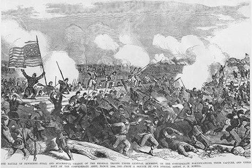 Battle of New Berne.  High quality vintage art reproduction by Buyenlarge.  One of many rare and wonderful images brought forward in time.  I hope they bring you pleasure each and every time you look at them. Poster Print by Frank  Leslie - Item # VA