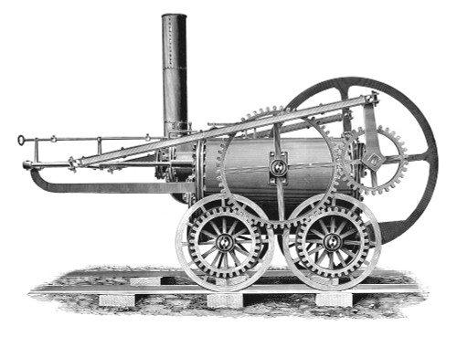 Locomotive, 1804. /Nrichard Trevithick'S Steam Railway Locomotive Of 1804, An Adaptation Of His Portable Steam Engine. It Operated For A Short Time In Southern Wales. Line Engraving, 19Th Century. Poster Print by Granger Collection - Item # VARGRC004