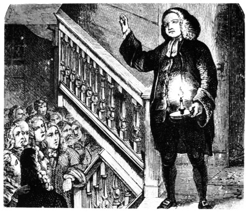 George Whitefield /N(1714-1770). English Evangelist. Whitefield Preaching His Last Sermon On The Stairs Of Reverend Jonathan Parsons' Home At Newburyport, Massachusetts, 29 September 1770. Line Engraving, 19Th Century. Poster Print by Granger Collect