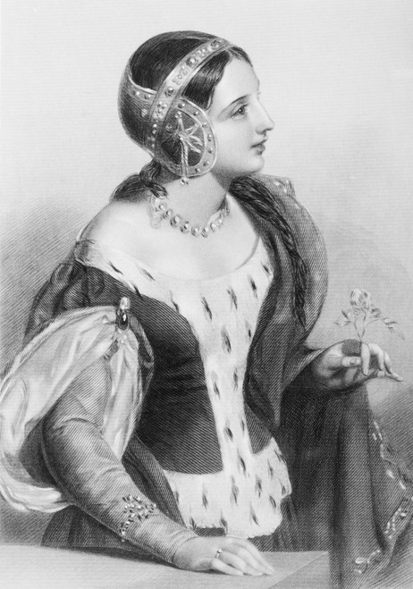 Isabella Of France, 1292-1358. Queen Consort Of Edward Ii Of England And Mother Of Edward Iii Of England.Engraved By H.C.Austin After J.W.Wright. From The Book The Queens Of England, Volume I By Sydney Wilmot. Published London Circa. 1890. PosterPrin