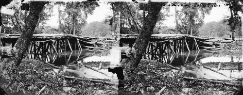 Civil War: Military Bridge. /Nview Of A Bridge Built By The 15Th New York Volunteers Under The Command Of Colonel John Mcleod Murphy At Chickahominy River, Virginia. Photograph By James F. Gibson, 1862. Poster Print by Granger Collection - Item # VAR
