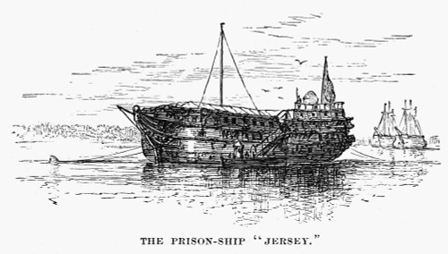 British Prison Ship, 1770S./Nthe British Prisoner Ship, Hms Jersey, Anchored Off Brooklyn During The British Occupation Of New York In The American Revolutionary War. Wood Engraving, 19Th Century. Poster Print by Granger Collection - Item # VARGRC005