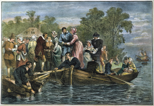 Jamestown: Women. /Nfemale Convicts Transported From English Prisons Arriving In Jamestown, Virginia As Indentured Servants, Although Often Becoming Wives In Mass Weddings With The Male Settlers. Line Engraving, 19Th Century. Poster Print by Granger