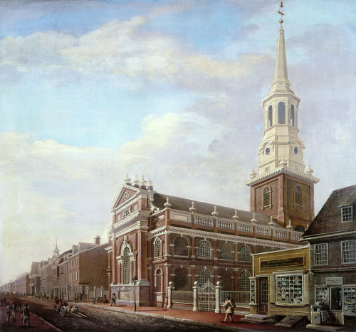 Philadelphia: Street, 1811. /N'North Second Street And Its Associations,' With A View Of Christ Church, Built Between 1727 And 1754, In Philadelphia, Pennsylvania. Oil On Canvas By William Stickland, 1811. Poster Print by Granger Collection - Item #