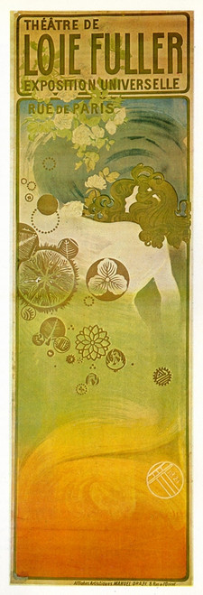 Theatre of Loie Fuller Universal Exposition.  Emmanuel Joseph Rapha?l Orazi, known as Manuel Orazi was an Italian art nouveau illustrator and poster artist. He was born in Rome in 1860 and died in Paris in 1934 Poster Print by Manuel Orazi - Item # V