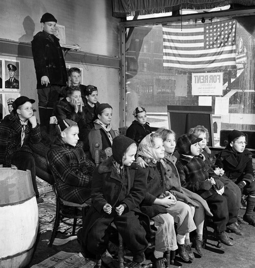 Chicago: Children, 1942. /Nchildren Assembled In The Office Of Civilian Defense Headquarters For A Pep Talk On The Need Of Bringing In More Scrap Metal. Photograph By Jack Delano, November 1942. Poster Print by Granger Collection - Item # VARGRC01227