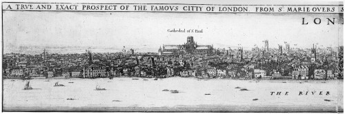 England: London, C1650. /Ndetail From Wenceslaus Hollar'S View Of London Before The Great Fire Of 1666, Showing St. Paul'S Cathedral Without Its Spire, Which Was Destroyed By Lightning In 1561 And Never Replaced. Poster Print by Granger Collection -