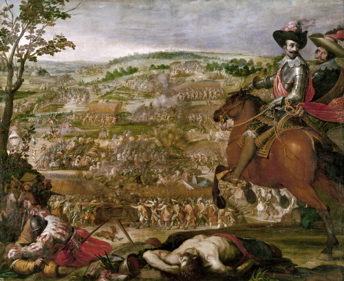 Thirty Years War, 1622. /Nthe Victory Of The Spanish Army Over The Protestant Powers Of The Holy Roman Empire, Led By The Duke Of Feria, At Fleurus, Netherlands, 1622, During The Thirty Years' War. Oil On Canvas By Vicente Carducho, C1634. Poster Pri