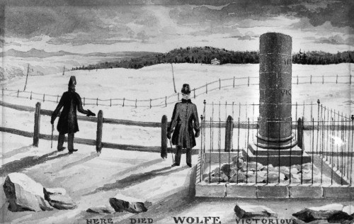 James Wolfe (1727-1759). /Nbritish Army Officer. Monument To Wolfe At The Site Where He Was Mortally Wounded In Battle On The Plains Of Abraham, Near Quebec, Canada, During The French And Indian War, 13 September 1759. Watercolor Over Pencil, 1836. P James Wolfe (1727-1759). /Nbritish Army Officer. Monument To Wolfe At The Site Where He Was Mortally Wounded In Battle On The Plains Of Abraham, Near Quebec, Canada, During The French And Indian War, 13 September 1759. Watercolor Over Pencil, 1836. P