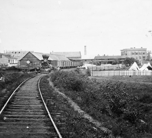 Civil War: Freight Train. /Nfreight Train On The Orange And Alexandria Railroad With The Culpeper Court House In The Background During The Second Battle Of Bull Run, Virginia. Photograph By Timothy H. O'Sullivan, 1862. Poster Print by Granger Collect