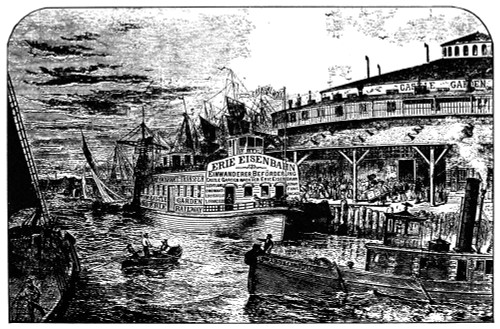 Great Lakes Steamer, C1830. /Na Steamboat Carrying Recent German Immigrants In America From Castle Garden, New York City, To The Great Lakes Region, C1830. Wood Engraving, American, 19Th Century. Poster Print by Granger Collection - Item # VARGRC0001
