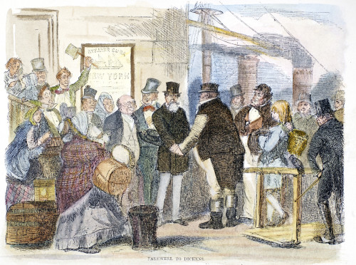 Charles Dickens (1812-1870). /Nenglish Novelist. 'Farewell To Dickens.' Send-Off Party For Charles Dickens In New York, During His Public Reading Tour In America. Wood Engraving, American, 1867. Poster Print by Granger Collection - Item # VARGRC01213