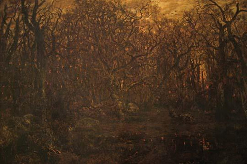 Winter Forest at Sunset.  High quality vintage art reproduction by Buyenlarge.  One of many rare and wonderful images brought forward in time.  I hope they bring you pleasure each and every time you look at them. Poster Print by Pierre-Etienne Rousse