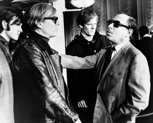 Warhol And Williams, 1967. /Namerican Artist And Filmmaker Andy Warhol (Left) Speaking With American Playwright Tennessee Williams Aboard The S.S. 'France,' 1967. Photographed By James Kavallines. Poster Print by Granger Collection - Item # VARGRC011
