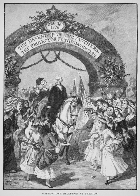 George Washington /N(1732-1799). First President Of The United States. Washington'S Reception At Trenton, New Jersey, 21 April 1789, En Route To His Inauguration In New York. Wood Engraving, 19Th Century. Poster Print by Granger Collection - Item # V