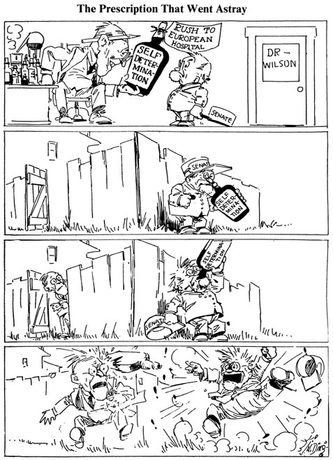 Cartoon: League Of Nations. /Na 1919 Cartoon By J.N. ('Ding') Darling On The Appropriation Of Woodrow Wilson'S Right Of 'Self-Determination' By The Senate Forces Opposed To The Versailles Treaty And The League Of Nations. Poster Print by Granger Coll