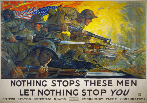 World War I: Poster, 1918. /Nposter Sponsored By The United States Shipping Board Emergency Fleet Corporation To Support American Troops Fighting In World War I. Lithograph By Howard Giles, 1918. Poster Print by Granger Collection - Item # VARGRC0132