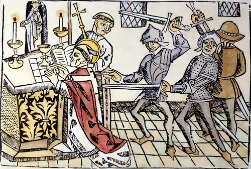 Thomas A Becket Murder. Nthe Murder Of St. Thomas ∩┐╜ Becket At Canterbury Cathedral, 29 December 1170, By Knights From