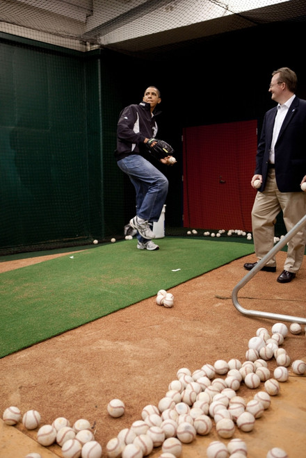 President Barack Obama Practices Before Throwing Out The First Pitch With St. Louis Cardinals First Baseman Albert Pujols Not Pictured Before The Start Of The Major League Baseball All-Star Game In St. Louis On July 14 2009. History ( - Item # VAREVC President Barack Obama Practices Before Throwing Out The First Pitch With St. Louis Cardinals First Baseman Albert Pujols Not Pictured Before The Start Of The Major League Baseball All-Star Game In St. Louis On July 14 2009. History ( - Item # VAREVC