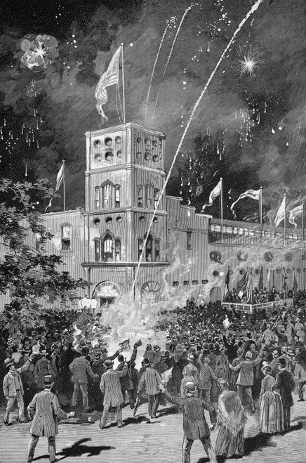 New York: Madison Square. /Npolitical Meeting In Honor Of Democratic Vice-Presidential Candidate Allen G. Thurman At The First Madison Square Garden Building In 1888. Contemporary Line Engraving. Poster Print by Granger Collection - Item # VARGRC0078