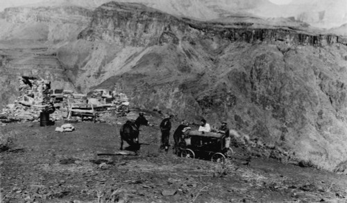 Grand Canyon: Compressor. /Ncompressor On The South Rim Of The Tonto Plateau Being Transported For The Construction Of The Kaibab Trail Suspension Bridge Spanning The Colorado River, Grand Canyon, Arizona. Photograph, 1928. Poster Print by Granger Co