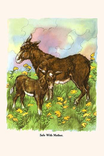 Safe With Mother.  High quality vintage art reproduction by Buyenlarge.  One of many rare and wonderful images brought forward in time.  I hope they bring you pleasure each and every time you look at them. Poster Print by Bird & Haumann - Item # VARB