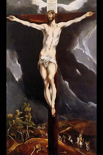 Christ on the cross .  High quality vintage art reproduction by Buyenlarge.  One of many rare and wonderful images brought forward in time.  I hope they bring you pleasure each and every time you look at them. Poster Print by El Greco - Item # VARBLL