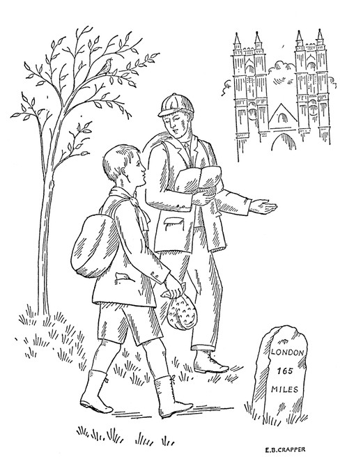 Thomas Crapper (1837-1902). /Nenglish Sanitary Engineer. Thomas Crapper Making His Way From Yorktown To London, England, To Seek His Fortune At Age Eleven. Drawing By His Grandniece, Edith B. Crapper. Poster Print by Granger Collection - Item # VARGR