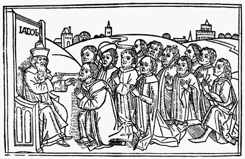 Jacob Blessing His Sons. /Njacob'S Twelve Sons Gathered To Hear Their Father'S Prophecies Regarding Each Of Them And To Receive His Blessing (Genesis 49). Woodcut From The Cologne Bible, 1478-1480. Poster Print by Granger Collection - Item # VARGRC00