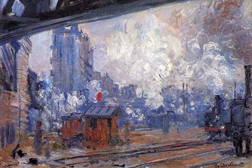 The Gare Saint-Lazare .  High quality vintage art reproduction by Buyenlarge.  One of many rare and wonderful images brought forward in time.  I hope they bring you pleasure each and every time you look at them. Poster Print by Claude Monet - Item #